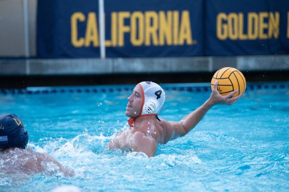 Jeremie Cote takes a shot at California in the September game. (photo by Samantha Toy)