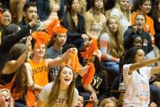 pacific students cheering at a game