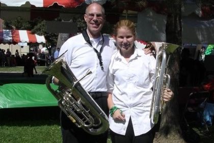 Eric Hammer with Bette Stover of the Valley Concert Band.