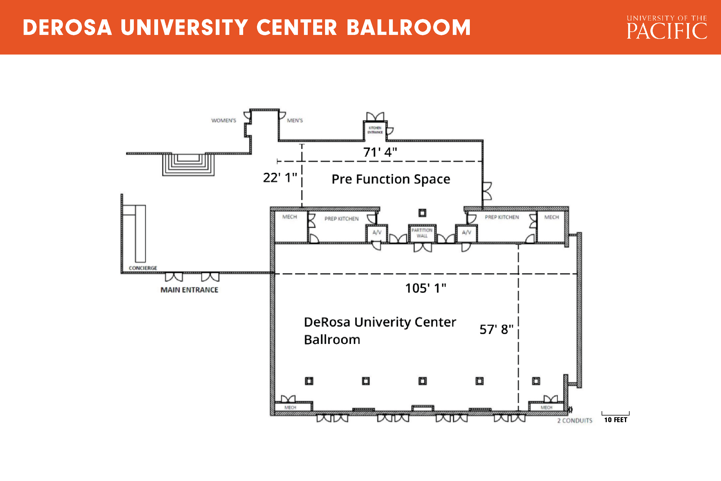 DeRosa University Center Ballroom floor plan