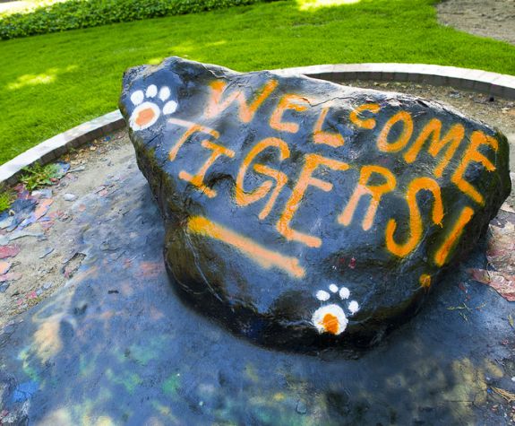 The Rock painted to welcome students