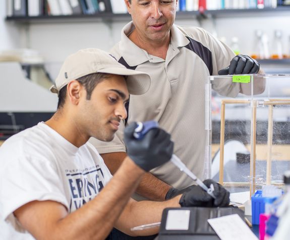 Professor Craig Vierra and student