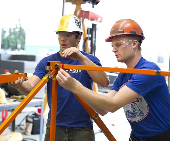 steel bridge engineering students