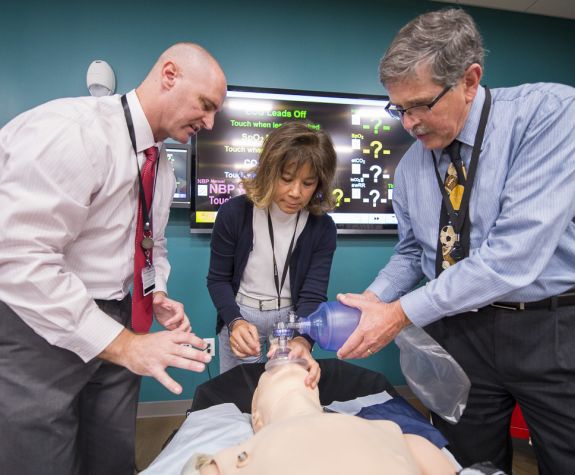 PA faculty working with dummy