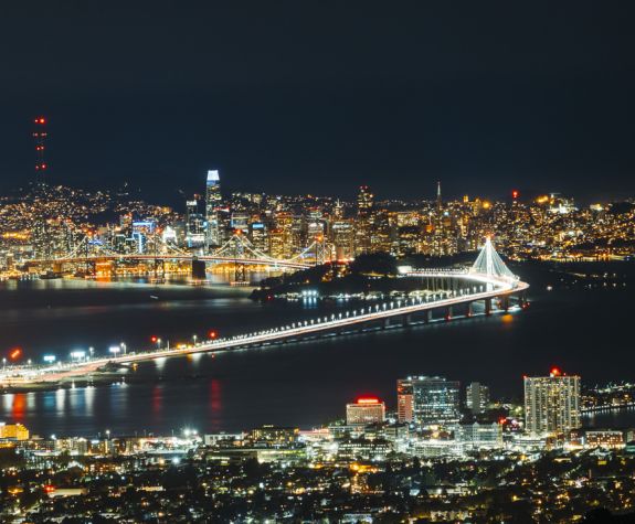 Night view of Bay Bridge