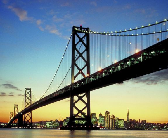 Bay Bridge at dusk