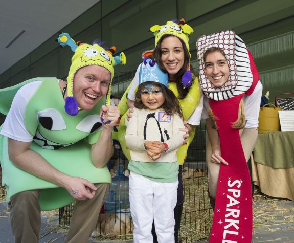 kid's dental clinic with students wearing costumes
