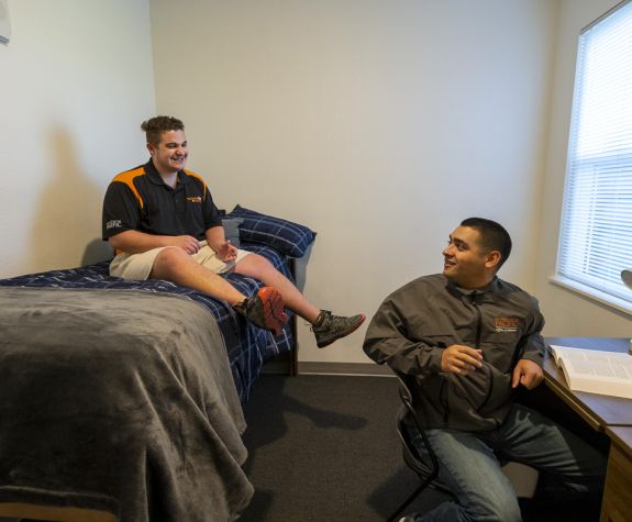 student and ra in dorm