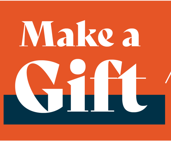 a graphic asking users to make a gift to the law school