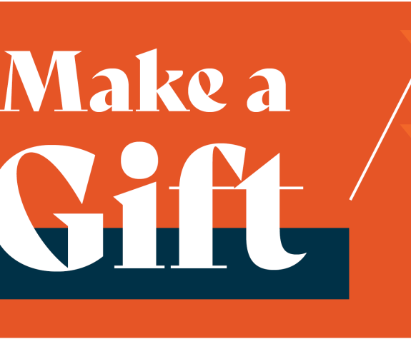 a graphic asking users to make a gift to the law school