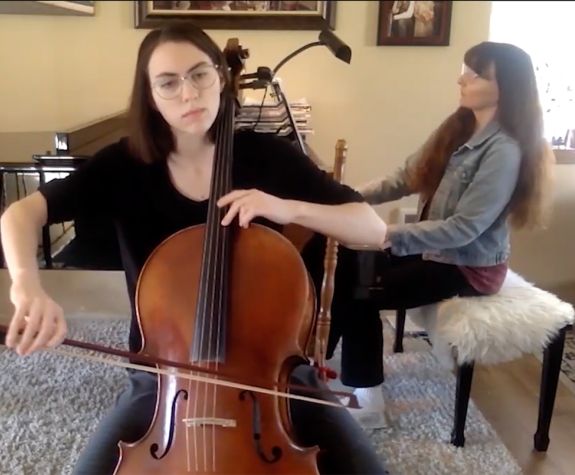 Amy Wheeler playing the cello