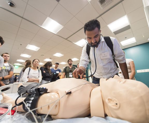 Students in the School of Health Sciences clinical lab spaces on University of the Pacific's campus in Sacramento, CA.