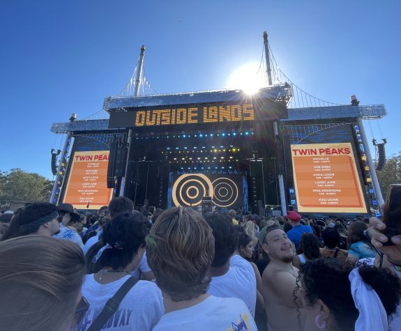 a music festival stage and crowd