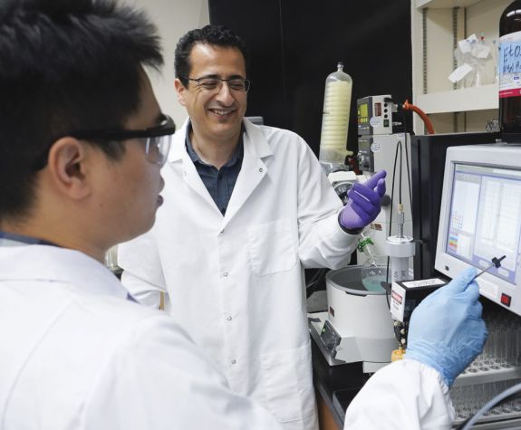 PharmD Professor at the Thomas J Long School of Pharmacy provides instruction in lab during class on University of the Pacific's Stockton campus. 