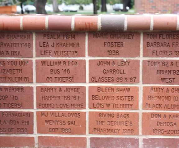bricks at the alumni brick plaza