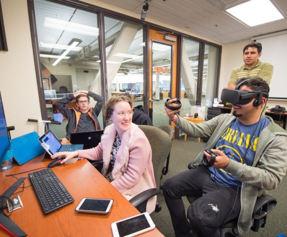 students play video games