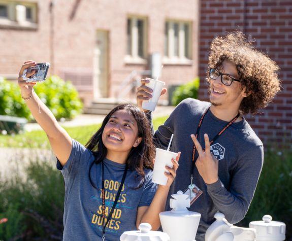 students taking a selfie