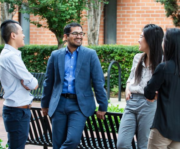  Professor Sachin Shah outside with PharmD students