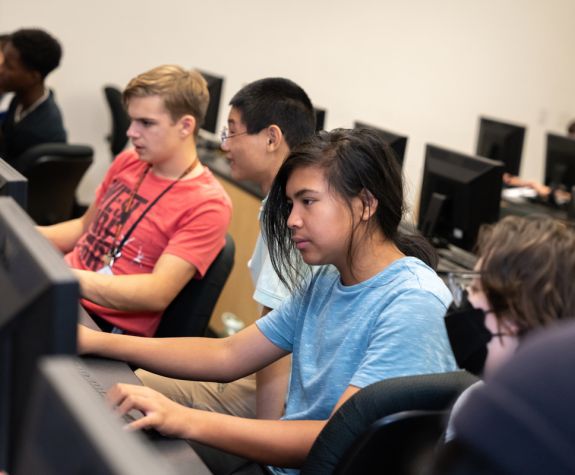 Students on computers