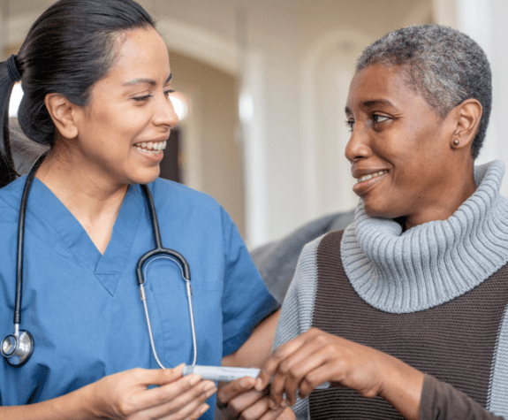 patient and caregiver