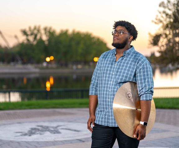 Pacific Jazz Ambassador, Joseph Evans, drum set