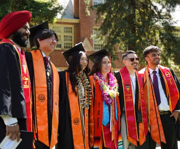 students at graduation ceremony