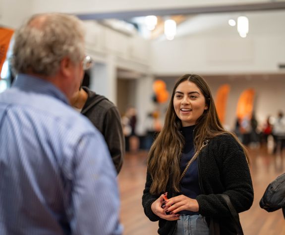 Student attends Graduate Open House