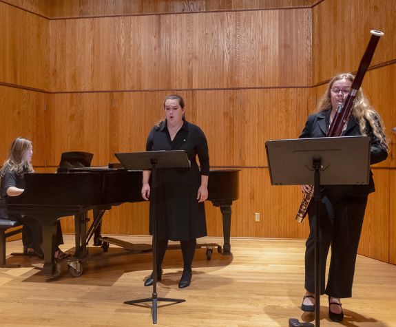 Music students perfroming in a small ensemble