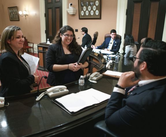 students inside the Capitol