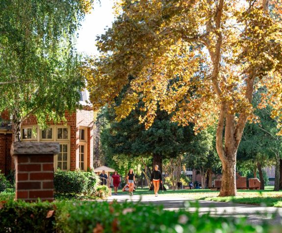 students walking on the university of the pacific campus