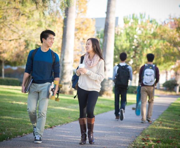 Graduate students gather on University of the Pacific's Stockton campus