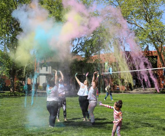 Holi celebration on the quad