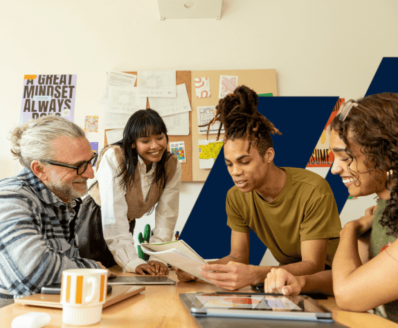 MA in Leadership students collaborate