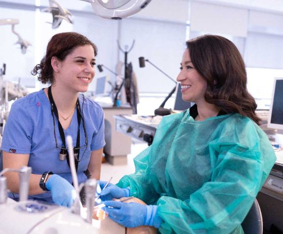 students in sim lab