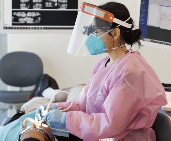 hygienist and patient
