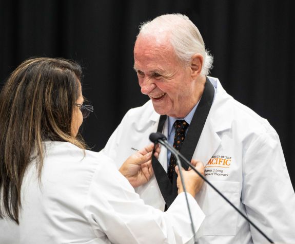 Alumnus Jack Schlegel at the Doctor of Pharmacy White Coat Ceremony