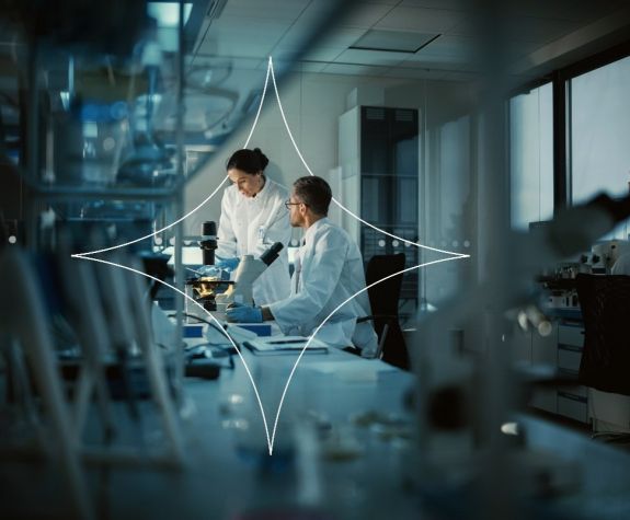 Two scientists working in the lab