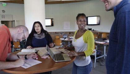 MA in Leadership students participating in class