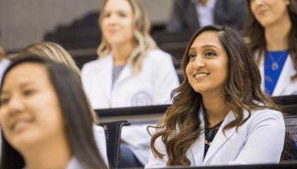 Students in class at Pacific's School of Health Sciences
