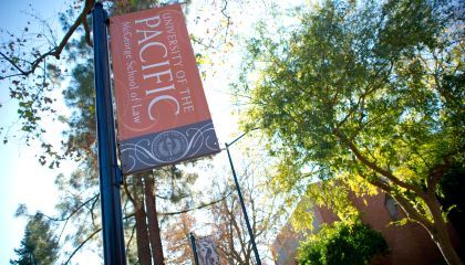 An orange banner that says University of the Pacific