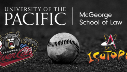 McGeorge Logo over a baseball.