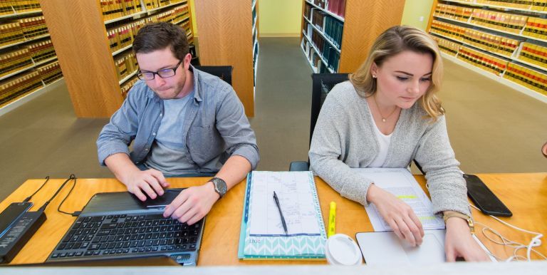 Pacific Students in library