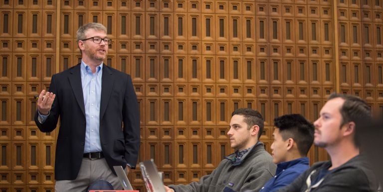 Professor in lecture