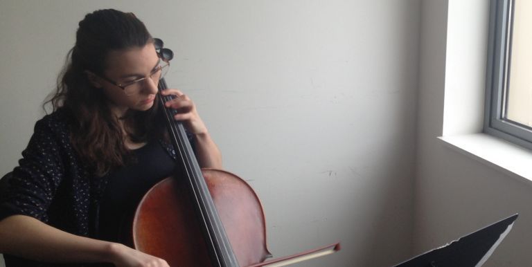 Amy playing the cello