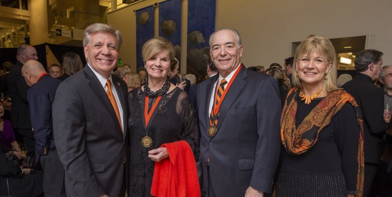 Jean and Chris Callahan with former President Donald DeRosa and former First Lady Karen DeRosa at the Jan. 25, 2020 Distinguished Alumni Awards
