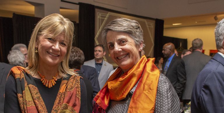 Jean Callahan with Provost Maria Pallavicini at the 2020 Distinguished Alumni Awards