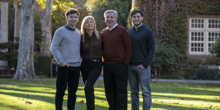 The Callahans family, Cody, Jean, Chris and Casey, on Knoles Lawn