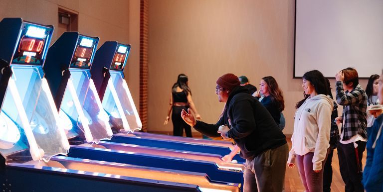 students playing game