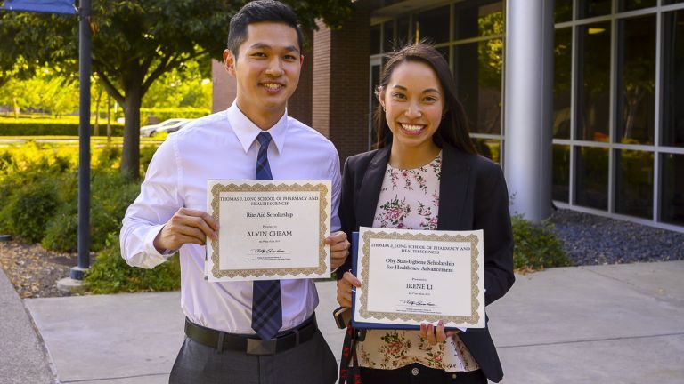 Two PharmD student scholarship recipients
