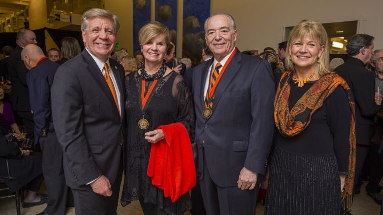 Jean and Chris Callahan with former President Donald DeRosa and former First Lady Karen DeRosa at the Jan. 25, 2020 Distinguished Alumni Awards